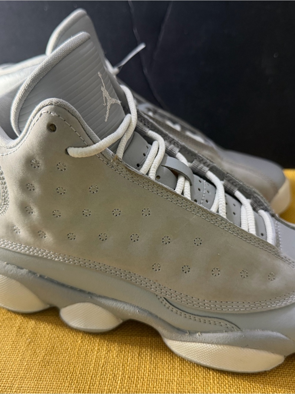 Jordan Grey and White Interior Label Sneaker